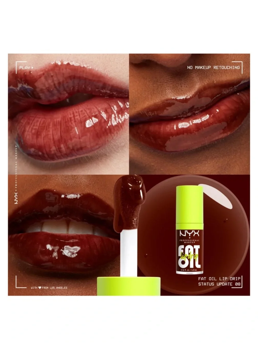 NYX Fat Oil Lip Oil Trio: Clear, Sheer Pink, Sheer Mahogany